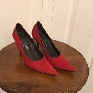 Donald Pliner Red Suede Pumps